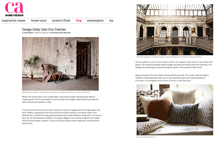 California-Home-Design-Zak-Fox-Textiles-October-2012