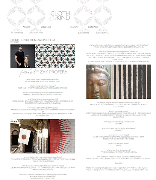 Proust on Design_ Zak Profera - cloth & kind
